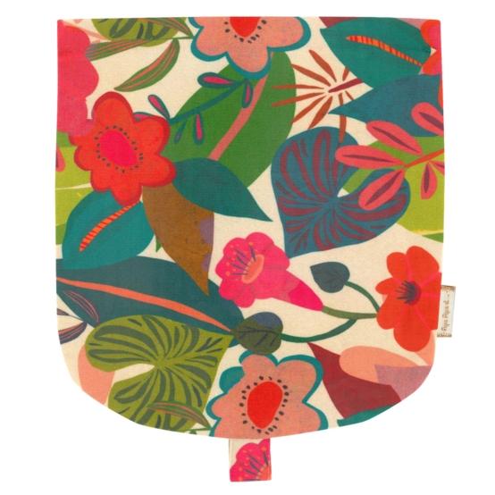 Flap of small shoulder bag fleurs des iles