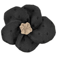 Flower petal hair slide small  broderie anglaise noire