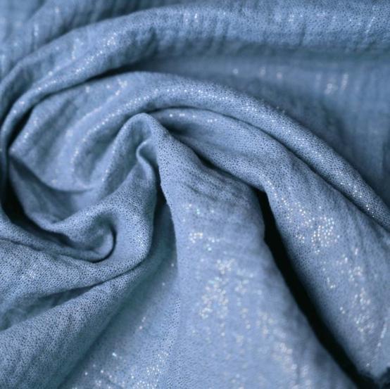 Cotton Fabric ex2363 blue jean glitter double gauze