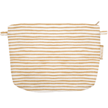 Coton clutch bag rayé or blanc