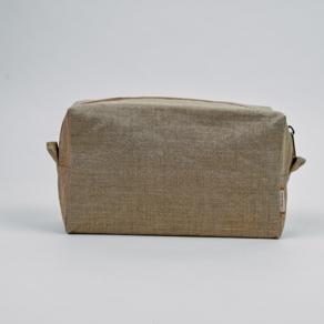 Rectangular toiletry bag golden linen