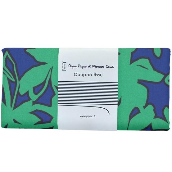 1 m fabric coupon EX2650 Green-blue silhouettes