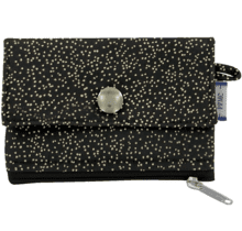 zipper pouch card purse glitter black