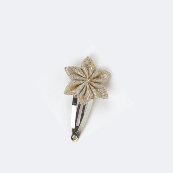 Star flower hairclip  glitter linen