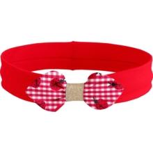 Jersey knit baby headband ladybird gingham