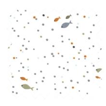 Cotton fabric ex2459 fishes and polka dots