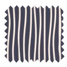 Cotton fabric striped  ivory navy