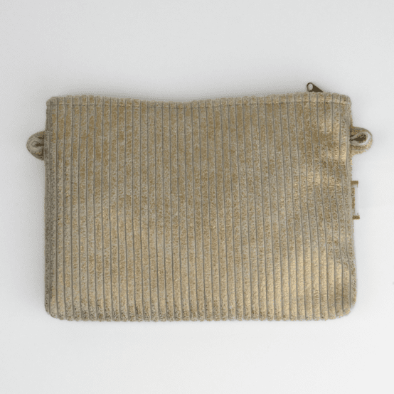Coton clutch bag gold large corduroy