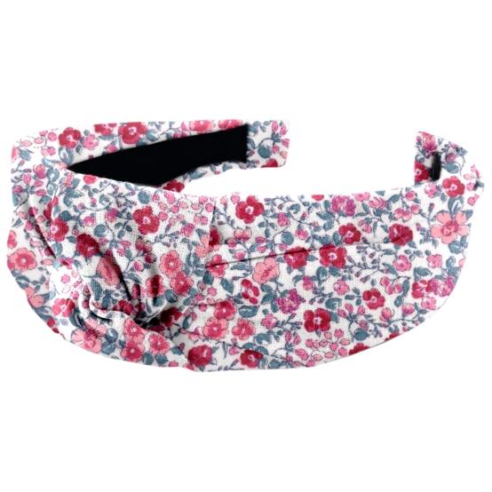 Large Crossed Headband rose grenadine