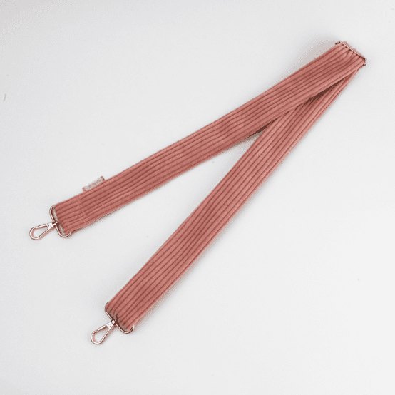 Narrow shoulder strap blush pink corduroy