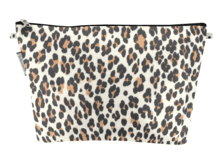 Cosmetic bag with flap leopard