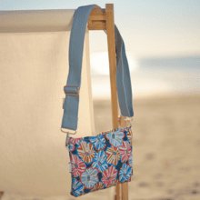 Coton clutch bag anémones rayées