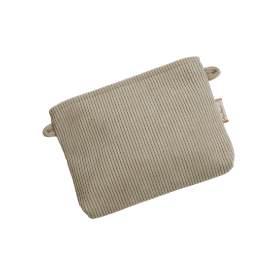 Tiny coton clutch bag beige corduroy