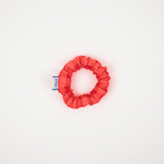 Mini Scrunchie coral red gingham