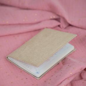 Passport cover golden linen