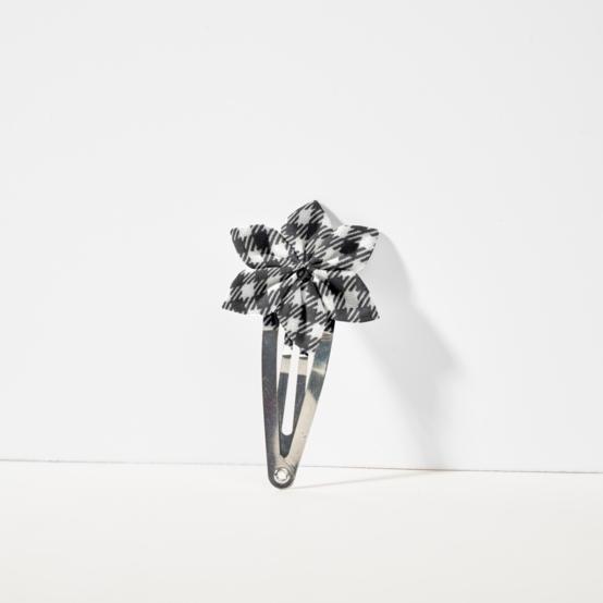 Star flower hairclip vichy noir