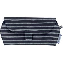 Glasses case striped silver dark blue