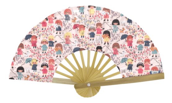 Hand-held fan petites filles pop