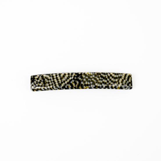 Medium Rectangle Hair Clip black gold checkerboard