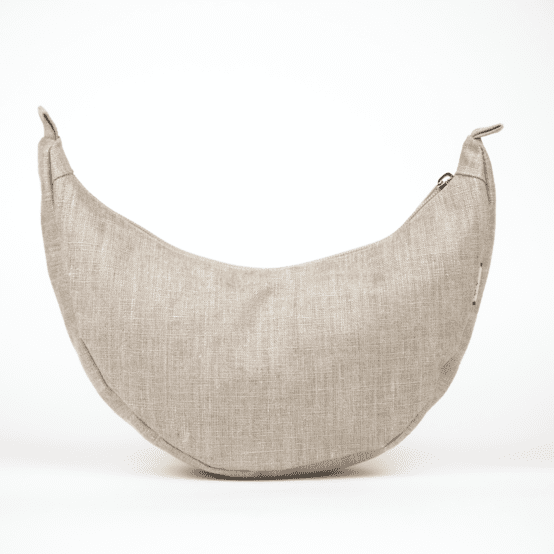 Half-moon bag silver linen