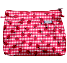 Pleated clutch bag ladybird gingham