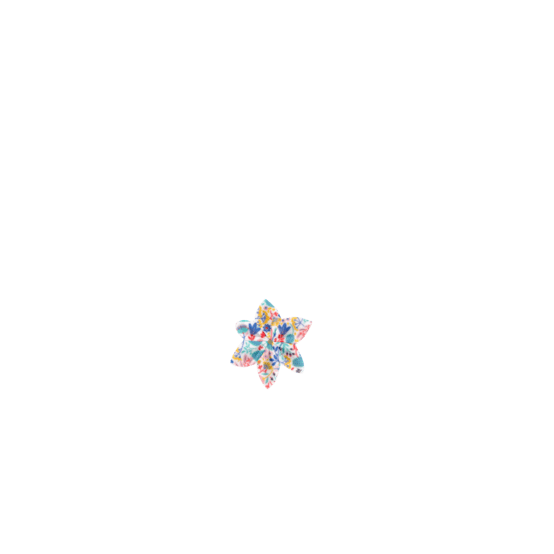 Star flower hairslide champêtre bleuté