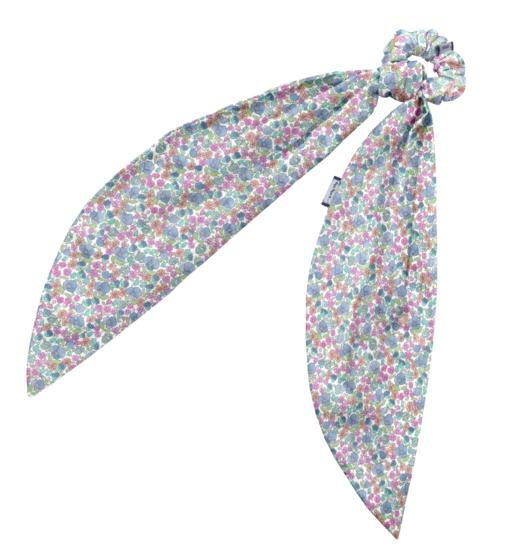 Long tail scrunchie pastel fleuri
