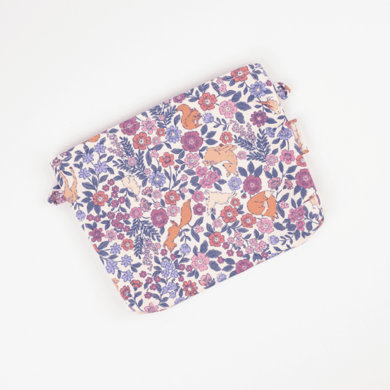 Tiny coton clutch bag comptine enchantée rose