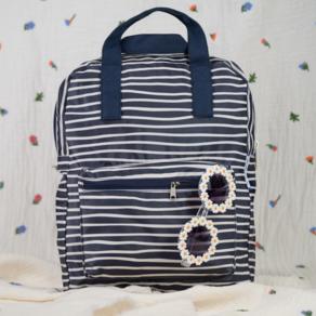 Gaby small backpack striped  ivory navy