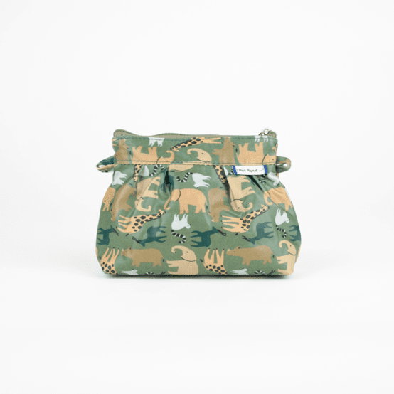 Mini Pleated clutch bag safari kaki