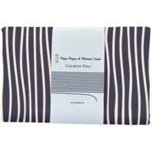 1 m fabric coupon striped  ivory navy