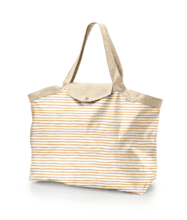Tote bag with a zip rayé or blanc