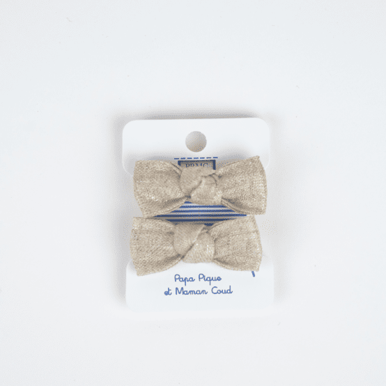 Small elastic bows  glitter linen
