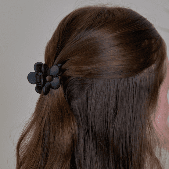Small Flower Hair Clip matte black
