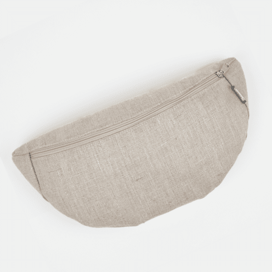 Small banana bag silver linen