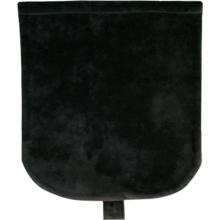 Flap of small shoulder bag black velvet