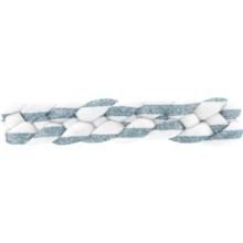 Plait hair slide striped blue gray glitter