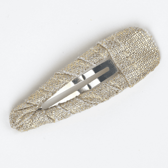 Fabric hair clip  glitter linen