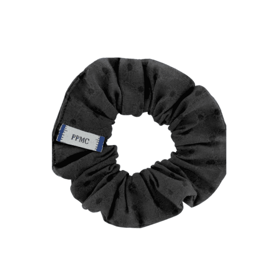 Small scrunchie broderie anglaise noire