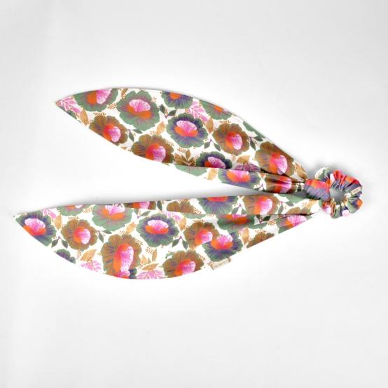 Long tail scrunchie fleur de thé