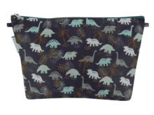 Cosmetic bag with flap jurassic dino marine