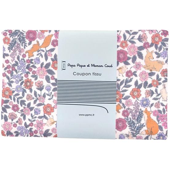 1 m fabric coupon comptine enchantée rose