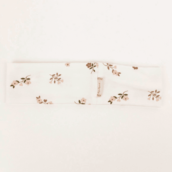 Stretch jersey headband  ivory rust bouquet