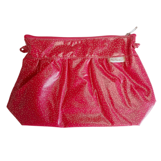 Pleated clutch bag fuchsia pailleté