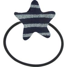 Pony-tail elastic hair star striped silver dark blue
