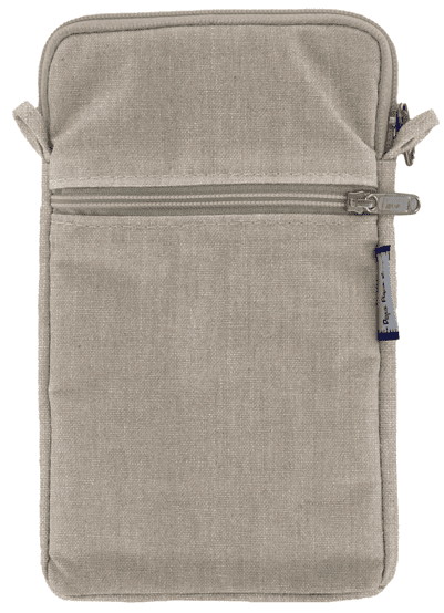 Quilted phone pocket silver linen