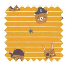 Cotton fabric ex2476 yellow striped pirates