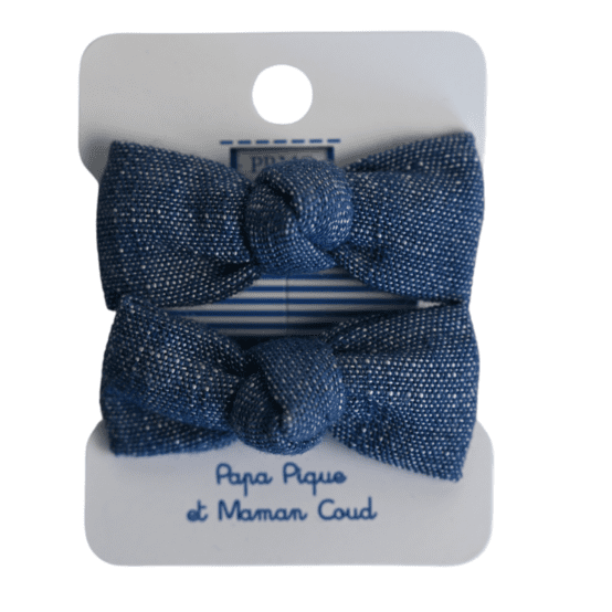 Small elastic bows light denim