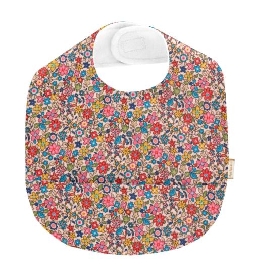 Coated fabric bib mille et une fleurs
