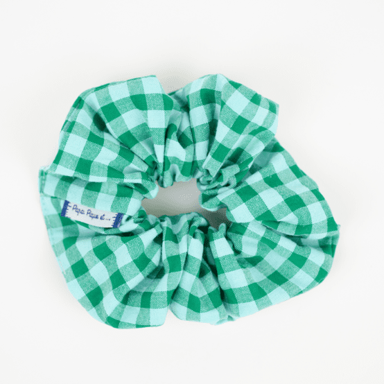 Scrunchie green mint gingham
